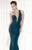 Tarik Ediz - Illusion Open Back Long Dress 92437 in Green