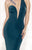 Tarik Ediz - Illusion Open Back Long Dress 92437 in Green