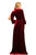 Johnathan Kayne - 9243 Deep V-neck Long Sleeve A-line Dress In Red