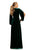 Johnathan Kayne - 9243 Deep V-neck Long Sleeve A-line Dress In Green