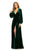 Johnathan Kayne - 9243 Deep V-neck Long Sleeve A-line Dress In Green