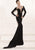 Tarik Ediz - Bejeweled Illusion Jewel Neck Dress 92454 in Black