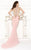 Tarik Ediz - Crystal-Encrusted V-Neck Dress 92456 in Pink