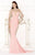 Tarik Ediz - Crystal-Encrusted V-Neck Dress 92456 in Pink