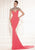 Tarik Ediz - Bejeweled High Neck Dress 92458 in Orange