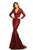 Johnathan Kayne - 9245 Long Sleeve Sequin Textured Mermaid Gown In Red