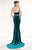 Tarik Ediz - Crystal-Encrusted Halter Neck Dress 92463 in Green