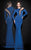 Tarik Ediz - Embellished Cutouts Evening Gown 92464 in Blue