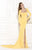 Tarik Ediz - Jewel Draped Gown 92469 in Yellow