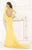 Tarik Ediz - Jewel Draped Gown 92469 in Yellow