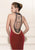 Tarik Ediz - Beaded Neckline Evening Gown 92470 in Red