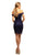 Johnathan Kayne - 9247 Laced Off-Shoulder Sheath Dress In Blue