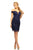 Johnathan Kayne - 9247 Laced Off-Shoulder Sheath Dress In Blue