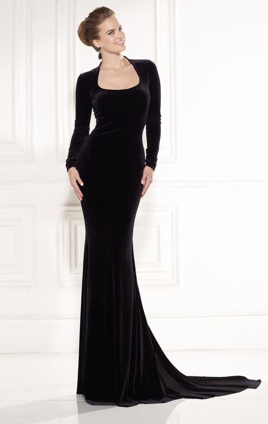 Tarik Ediz - Velvet Evening Gown 92483 in Black
