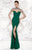 Tarik Ediz - Sheer High Neckline Evening Gown  92486 in Green
