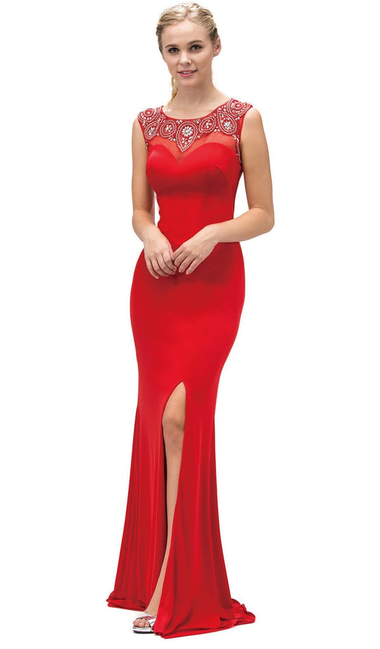 Bejeweled Illusion Evening Dress - ADASA