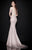 Tarik Ediz - Lace Applique Off The Shoulder Illusion Gown 92499 in Pink