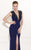 Tarik Ediz - Sleeveless Crepe Gown 92509 in Blue