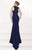 Tarik Ediz - Sleeveless Crepe Gown 92509 in Blue