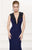 Tarik Ediz - Sleeveless Crepe Gown 92509 in Blue