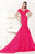 Tarik Ediz - Shirred Trumpet Gown 92511 in Pink