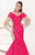 Tarik Ediz - Shirred Trumpet Gown 92511 in Pink
