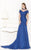 Tarik Ediz - Shirred Trumpet Gown 92511 in Blue