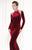 Tarik Ediz - Embellished Long Sleeve Gown  92520 in Red