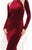 Tarik Ediz - Embellished Long Sleeve Gown  92520 in Red