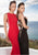 Tarik Ediz - Embellished Bateau Neck Gown 92524 in Black and Red
