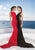 Tarik Ediz - Embellished Bateau Neck Gown 92524 in Black and Red