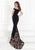 Tarik Ediz - Embellished Off-the-Shoulder Neck Gown 92525 in Black