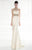 Tarik Ediz - Embellished Crisscross Halter Strap Gown 92530 in White