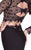 Tarik Ediz - Floral Long Sleeve Gown 92535 in Black