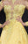 Tarik Ediz - Appliqued Tulle Gown 92540 in Yellow