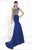 Tarik Ediz - One Shoulder Illusion Beaded Gown 92541 in Blue