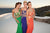 Tarik Ediz - One Shoulder Illusion Beaded Gown 92541 in Green and Orange
