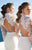 Tarik Ediz - Two-Piece Long Sleeve Gown 92559 in Cream and Yellow