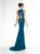 Tarik Ediz - Embellished Cutout Down 92561 in Green and Blue