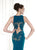 Tarik Ediz - Embellished Cutout Down 92561 in Green and Blue