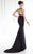 Tarik Ediz - Embroidered Crop Top Two-Piece Gown 92564 in Black