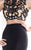 Tarik Ediz - Embroidered Crop Top Two-Piece Gown 92564 in Black