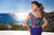 Tarik Ediz - Lace Off-Shoulder Gown 92568 in Blue