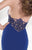 Tarik Ediz - Sheer Lace Halter Gown 92574 in Blue