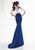 Tarik Ediz - Two-Piece Lace V-Neck Long Gown 92575 in White and Blue