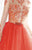 Tarik Ediz - Illusion Tulle Gown  92579 in Orange