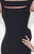 Tarik Ediz - Square Neck Evening Gown 92581 in Black