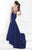 Tarik Ediz - Sweetheart Neckline Evening Gown 92593 in Blue
