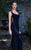 Tarik Ediz - Embroidered Back Gown  92605 in Black