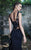 Tarik Ediz - Embroidered Back Gown  92605 in Black